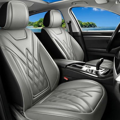 Car Seat Covers Compatible with Hyundai Palisade 2020-2025 2026 - Full Set 5 Seats Luxury Leather All-Weather Seat Cushions & Protectors, Waterproof & Breathable, Airbag Compatible (Gray)