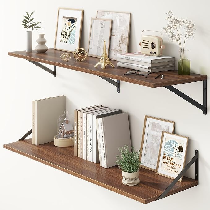 12 Inch Deep Floating Shelves, 48W x 12D Floating Shelves, Deep Wall Shelves