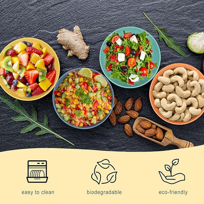 Wheat Straw Bowl Sets,8 PCS Unbreakable Cereal Bowl 26 OZ,Microwave and Dishwasher Safe Bowls,Bowl Sets for Camping and Picnic BPA Free Colorful Salad Bowls for Serving Soup,Oatmeal and Fruit Etc…