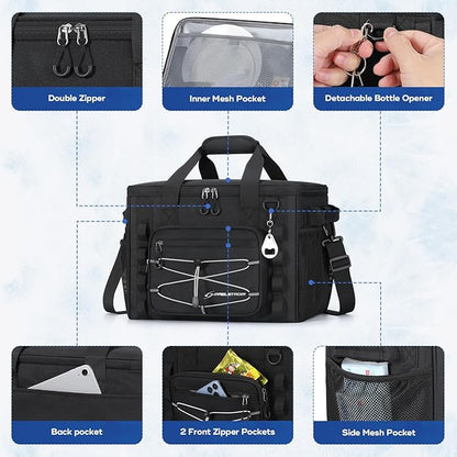 Maelstrom Soft Sided Cooler Bag, 30/40 Can Collapsible Insulated Ice Chest, Large Leakproof Camping & Travel Cooler for Kayaking & Beach
