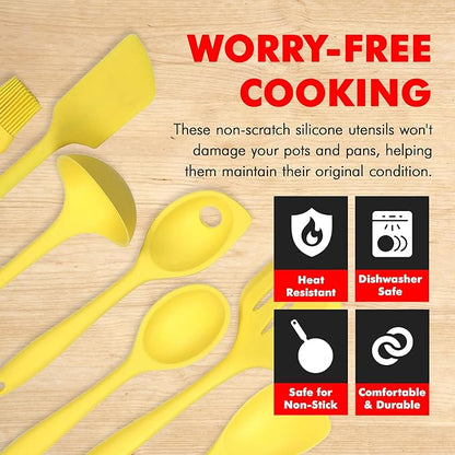 Chef Craft Premium Silicone Kitchen Tool and Utensil Set, 7 Piece