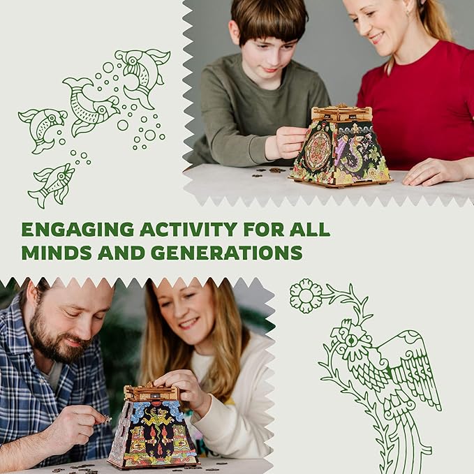 iDventure Cluepuzzle Expansion The Aztec Realms | Wooden Puzzle with 200+ Pieces | Escape Room Game | Gift Box | 4 Designs | Puzzle Size 20x12 cm | Wooden Puzzles for Adults and 10+ | Gift | Hobby