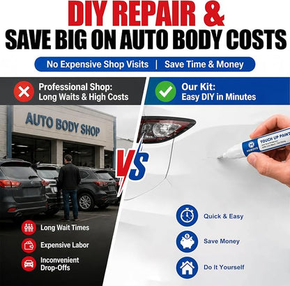 Silver for Car Touch Up Paint Kit, All-in-One Car Paint Scratch Repair Kit with Fast Dry Putty and Glossy Clear Coat,Easy At-Home Car Scratch Restoration