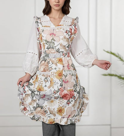 Funny Aprons for Women with Pockets, Kitchen Cooking Grilling Bbq Cute Chef