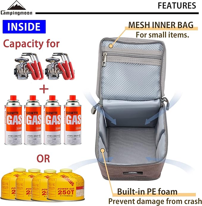CAMPINGMOON Camping Gear Lantern Storage Case T-8,T-9