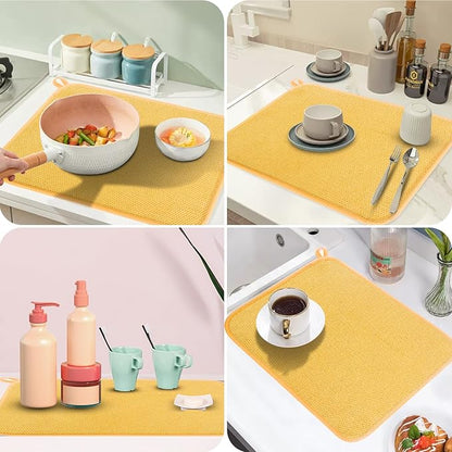 GeeRic Microfiber Dish Drying Mat, Super Absorbent Kitchen Dish Drying Pad