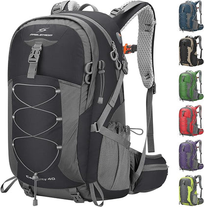 Maelstrom Hiking Backpack,Camping Backpack,40L Waterproof Hiking Daypack with Rain Cover,Lightweight Travel Backpack,Black
