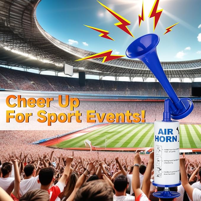 Air Horn for Safety, Loud HandHeld Air Horn for Boats Events Camping Reusable, Sports Pump Horn Loud Noise Maker for Boating Sports Events Birthday Party BANHAO