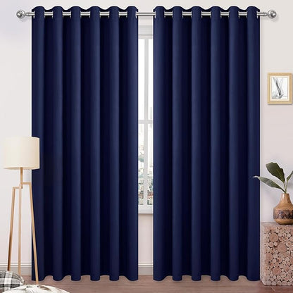 DWCN Extra Wide Curtains 70 Inch, Solid Grommet Living Room Window Treatments