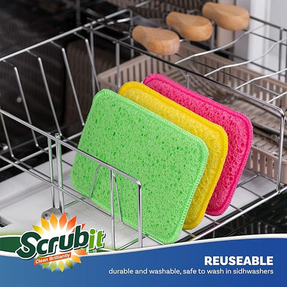 Scrub and Wipe Cleaning Pads – SCRUBIT Dual Sided Scouring Pad and Sponge