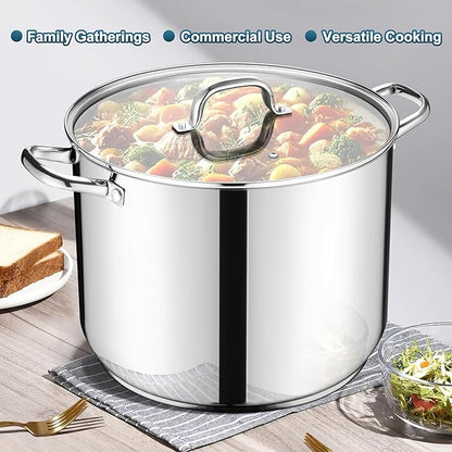 E-far 24-Quart Large Stock Pot, Stainless Steel Stockpot