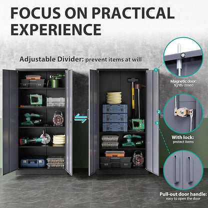 SISESOL Wide & Deep Metal Storage Cabinet