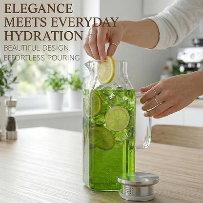 2 Pack Square Glass Pitcher