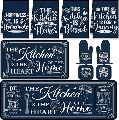 Fourluoo 10 Pcs Farmhouse Kitchen Decor and Accessories Set 4 Kitchen Towels 2
