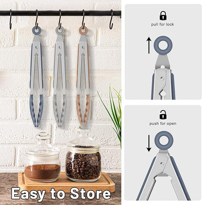 Hotec Mini Silicone Kitchen Tongs