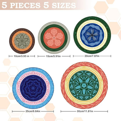 5-Size Reusable Beeswax Bowl Covers