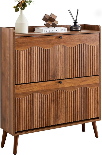BERRYMERRY 31.5” Fluted Shoe Storage Cabinet