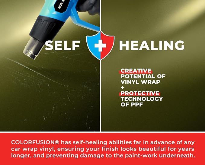 ColorFusion PPF by VViViD, Satin Stealth Combat Green Dry Apply PPF Vinyl Car Wrap Roll 60ft x 5ft