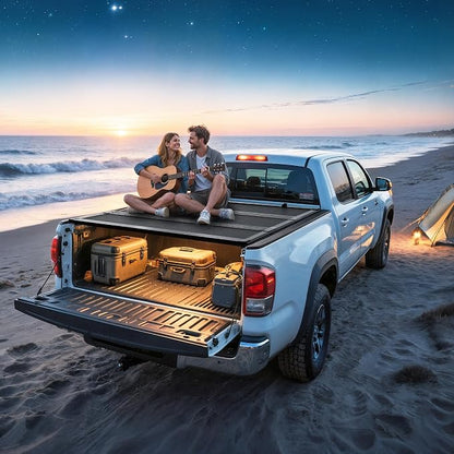 YITAMOTOR Low-Profile Hard Tri-Fold Truck Bed Tonneau Cover Compatible with Nissan Frontier(NO México) 2005-2026 with 5 ft Bed