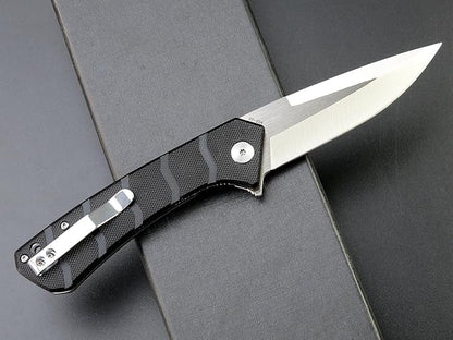 Eafengrow EF234 Folding Knife D2 Steel Blade G10 Handle EDC Tool Knives for Outdoor Working Camping Fishing(black)