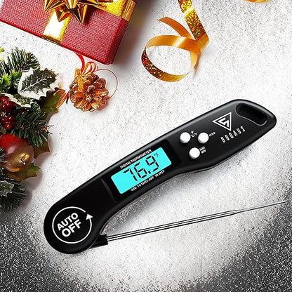 DOQAUS Digital Meat Thermometer, Instant Read Food Thermometers for Cooking, Kitchen Probe with Backlit & Reversible Display, Wide Temperature Range for Turkey, Grill, BBQ, Baking, Bread, Sourdough
