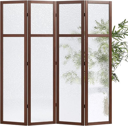 Acrylic Room Divider, 4-Panel Freestanding Partition Screen, Frosted