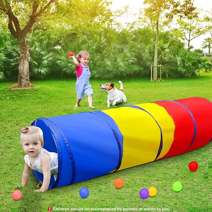 Kids Play Tunnel for Toddlers 1-3, Pop Up Baby Tunnel Crawling Toys for Infant Children or Dog, 6 Foot Indoor Outdoor Toddler Toys for 1 2 3 Year Old Girl Boy Birthday Gift