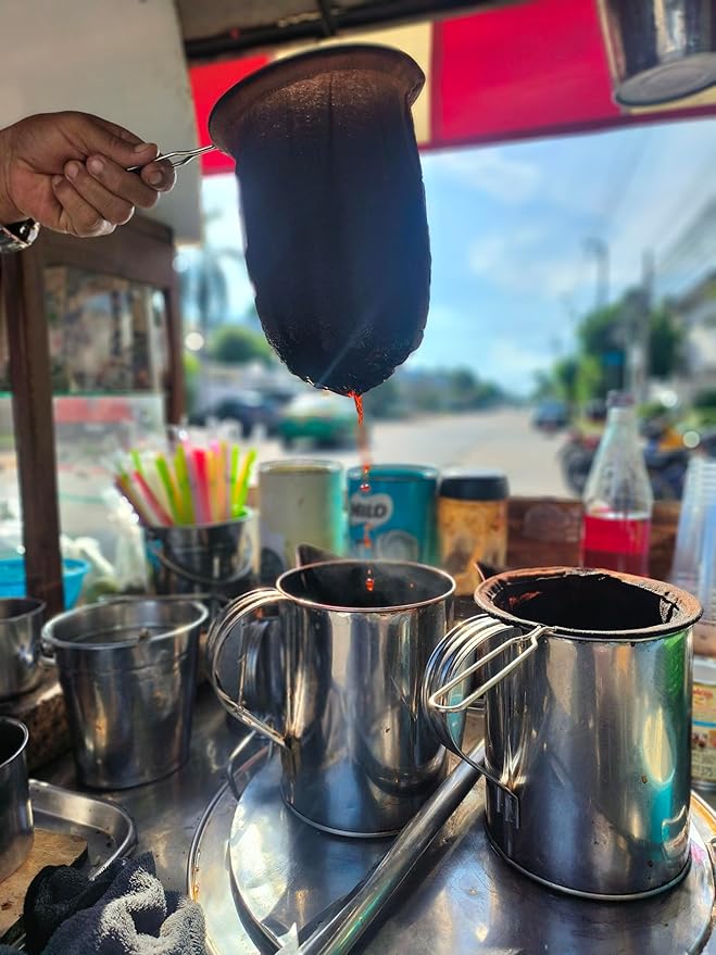 5.3” Large Reusable Thai Tea Filter – Traditional Cloth Strainer