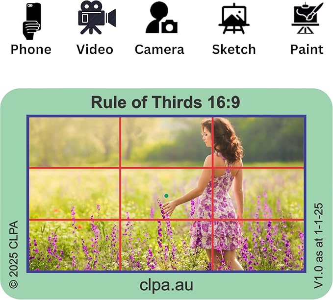 CLPA Basic Photographic Viewfinder Set: Rule of Thirds, Square Diagonals