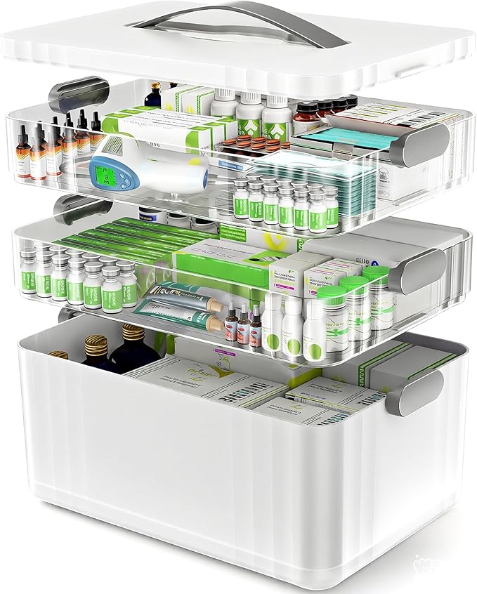 ARSTPEOE 3-Tier Medicine Organizer