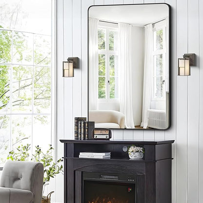 FORBATH Black Bathroom Mirror, Rectangular Vanity Mirror 30 x 48 Inch Wall