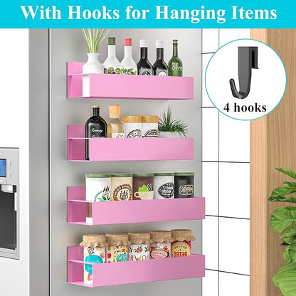 HuggieGems 4 Pack Magnetic Spice Storage Rack Organizer