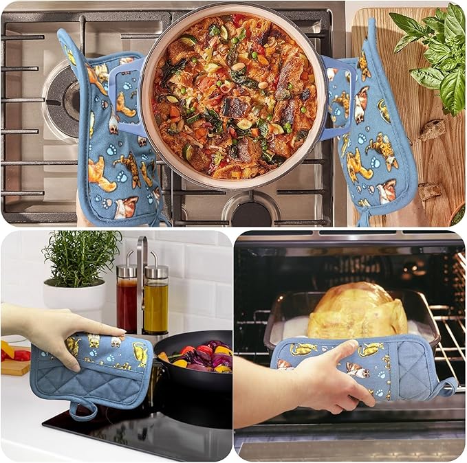 Pot Holders Set of 2 Heat Resistant 480 ℉Non Slip Clear Silicone Printed