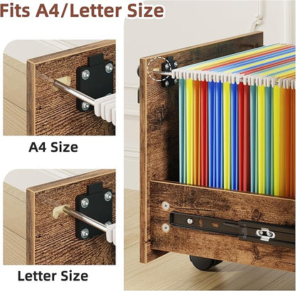 GYIIYUO 2 Wood Drawer Lockable File Cabinet