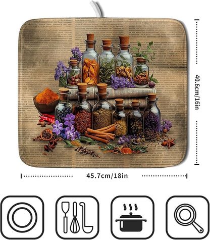 Vintage Kitchen Dish Drying Mat