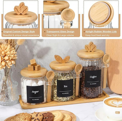 Suclain 3 Pcs Glass Coffee Container