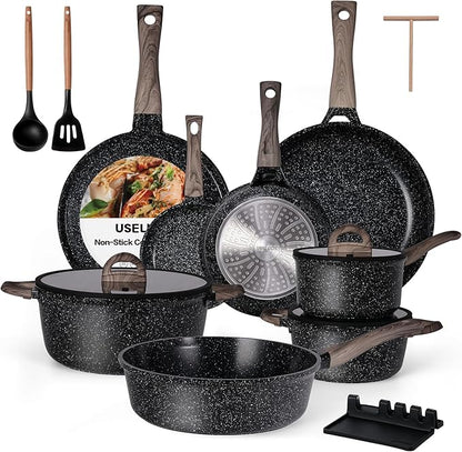 Ceramic Cookware Set 22 Piece Nonstick Pots and Pans Set Non Stick Kitchen