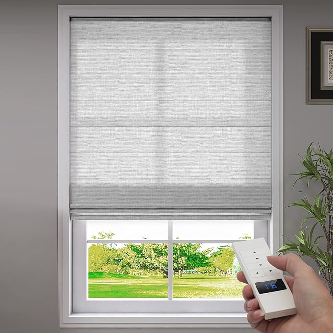 ZSTARR Smart Roman Shades Rechargeable Motorized Blinds