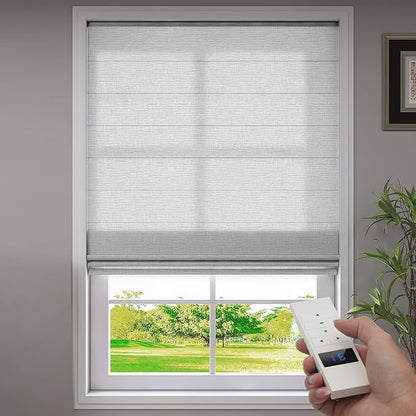 ZSTARR Smart Roman Shades Rechargeable Motorized Blinds