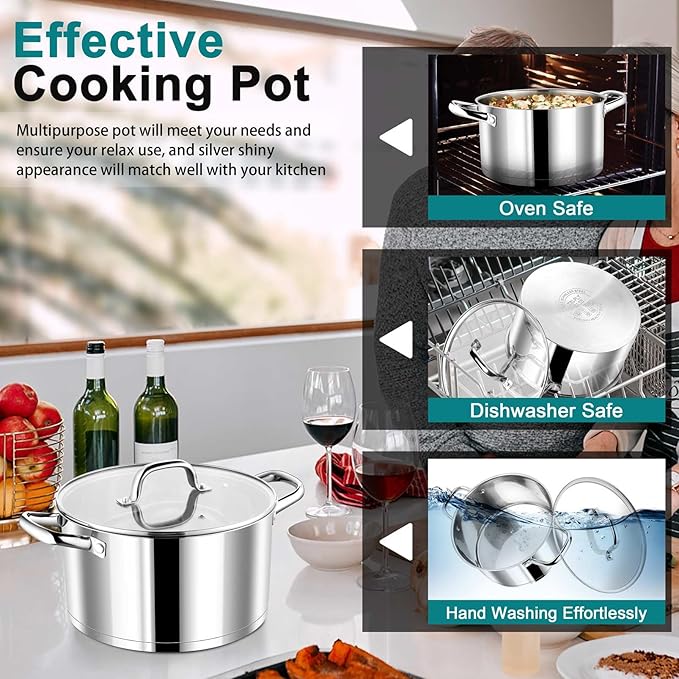 P&P CHEF 6 Quarts Cooking Stock Pot