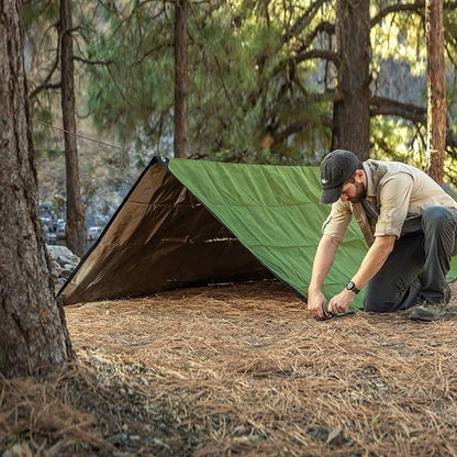 Arcturus XL Heavy Duty Survival Blanket ??Insulated Reflective Thermal Camping Tarp - 8.5 FT x 12 FT (Olive Green)