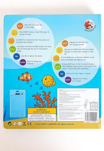 English and French ABC Learning for Children, Interactive Kids Book, Fun Educational Toy to Learn Letters and Words, Bilingual AudioBook for Toddlers (Ages 3+) Boys / Girls