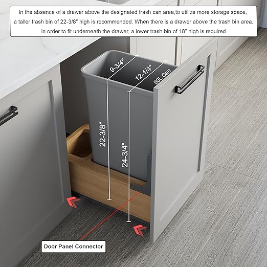 Dowell Single 50Qt Undermount Trash Pull-Out Waste Container