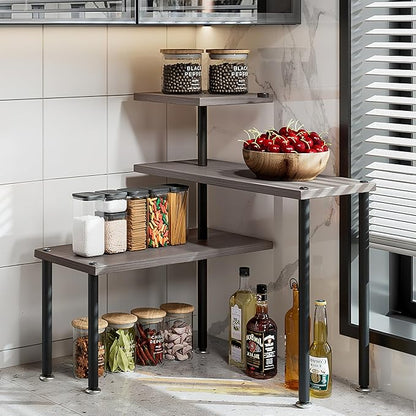 Countertop Organizer Organization 3 Tier Kitchen Corner Shelves Adjustable