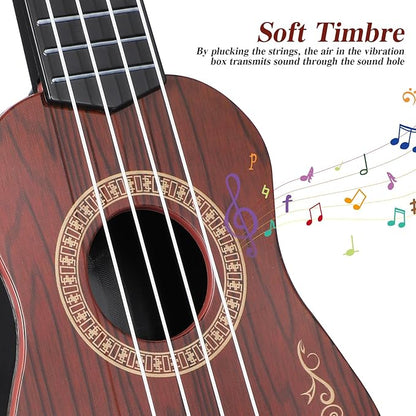 Kids Ukulele Toys 4 Strings Toddler Ukulele Kids Guitar Musical Instrument Early Education Toys for Toddler Beginners