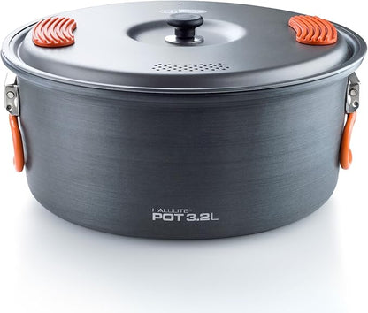 GSI Outdoors Halulite Aluminum Pot, Lightweight Hard Anodized Aluminum Camp & Backpacking Cookware with Lid & Folding Handle