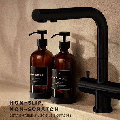 Hand and Dish Soap Dispenser for Kitchen and Bathroom, Stainless Steel Pumps