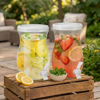 Havawish 2 Pcs 1 Gallon Plastic Beverage Dispenser