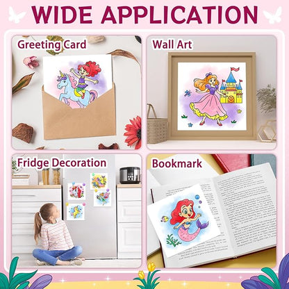 Paint with Water Coloring Books for Toddlers,Unicorn Theme Mess Free Watercolor Painting Papers for Kids Water Color Paint Kit Art Craft Gift for Ages 1-3, 4-8