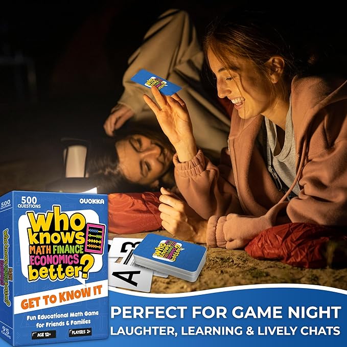 Board Games for Kids 8-12 and Family - STEM Card Game for Kids Age 12+ - Who Knows Math Finance Economics Better? - Educational Quiz with 500+ Questions - Great for Learning and Game Night